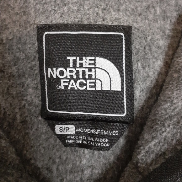 The North Face Womens Denali Hooded Jacket Small Grey Cream Colorblock - Picture 2 of 5